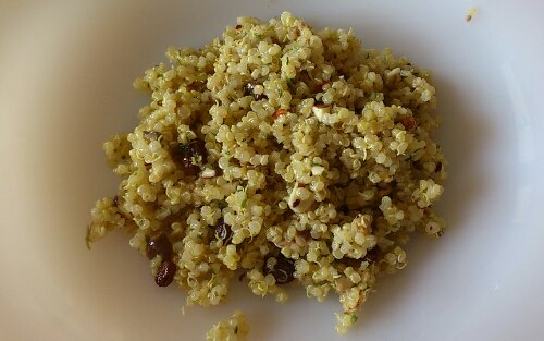 La salade de quinoa dans l'assiette !